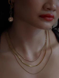 Tri-layered Snake Chain Necklace