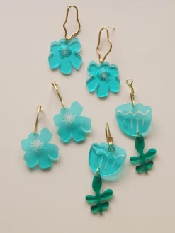 Tulip Dangles - Aqua Blue