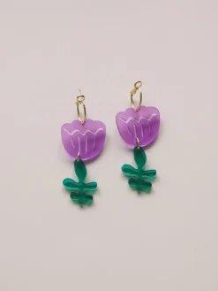 Tulip Dangles - Violet Purple