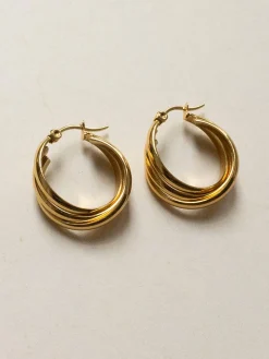 Twist Hoops - Stainless Steel, Gold