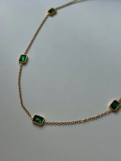 Vintage Multi-Gemstone Necklace - Emerald Green