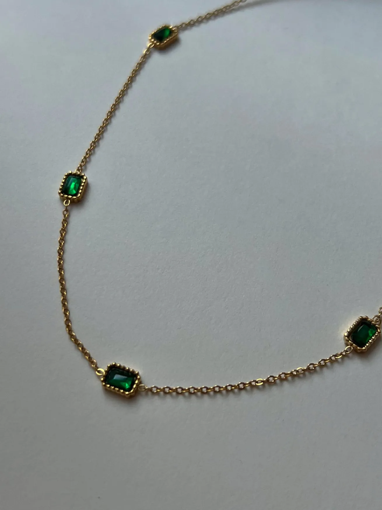 Vintage Multi-Gemstone Necklace - Emerald Green