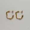 Wavy Pearl Hoops