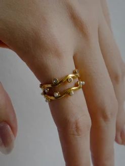 Wavy Sea Ring - Gemstone