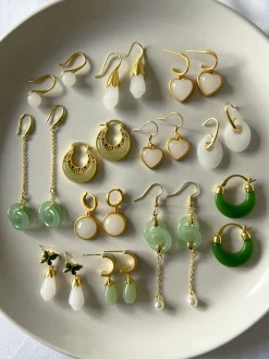 White Jade Dew Drop Earrings