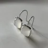 White Jade Square Pendant Earrings